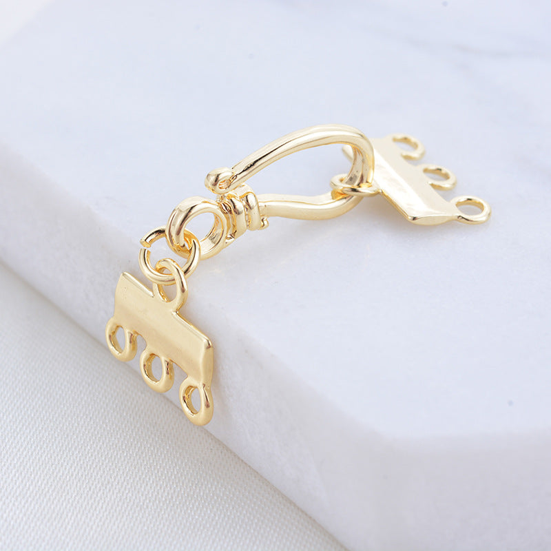 Bracelets en laiton pour documents en or 14 carats, fermoirs allergiques, accessoires de bijoux à bricoler soi-même, haute qualité, 32mm, 4 pièces