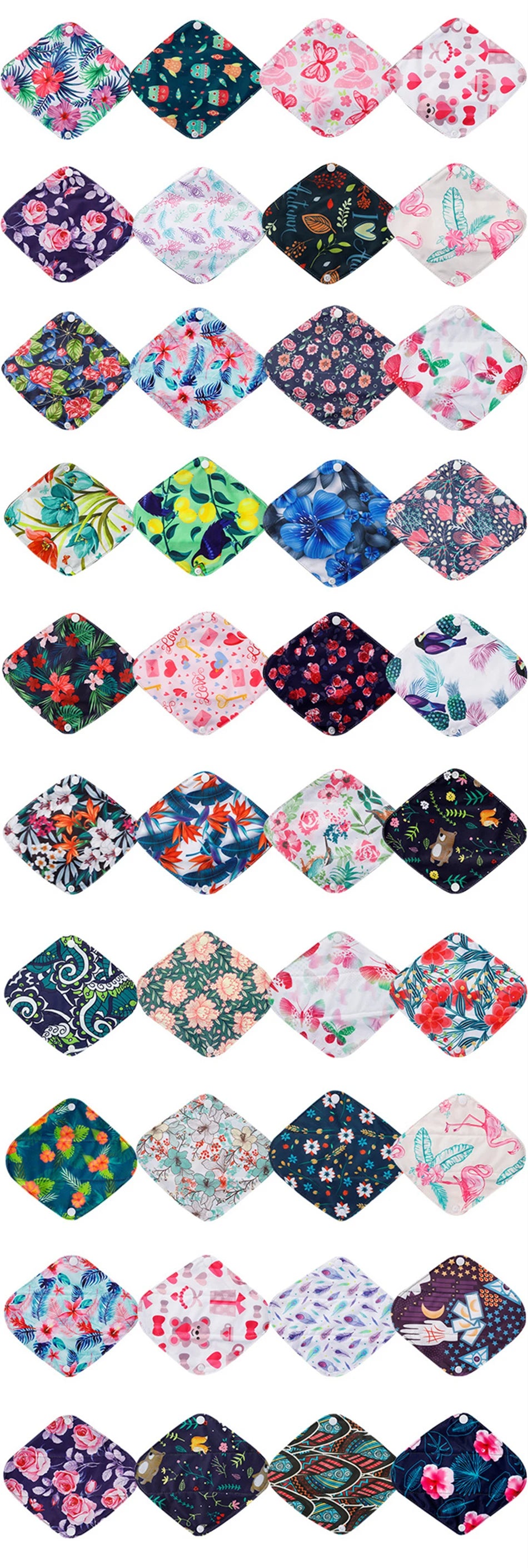 Serviettes hygiéniques réutilisables au charbon de bambou, 10 pièces, doublure de culotte lavable, serviettes menstruelles en coton pour maman et maternité
