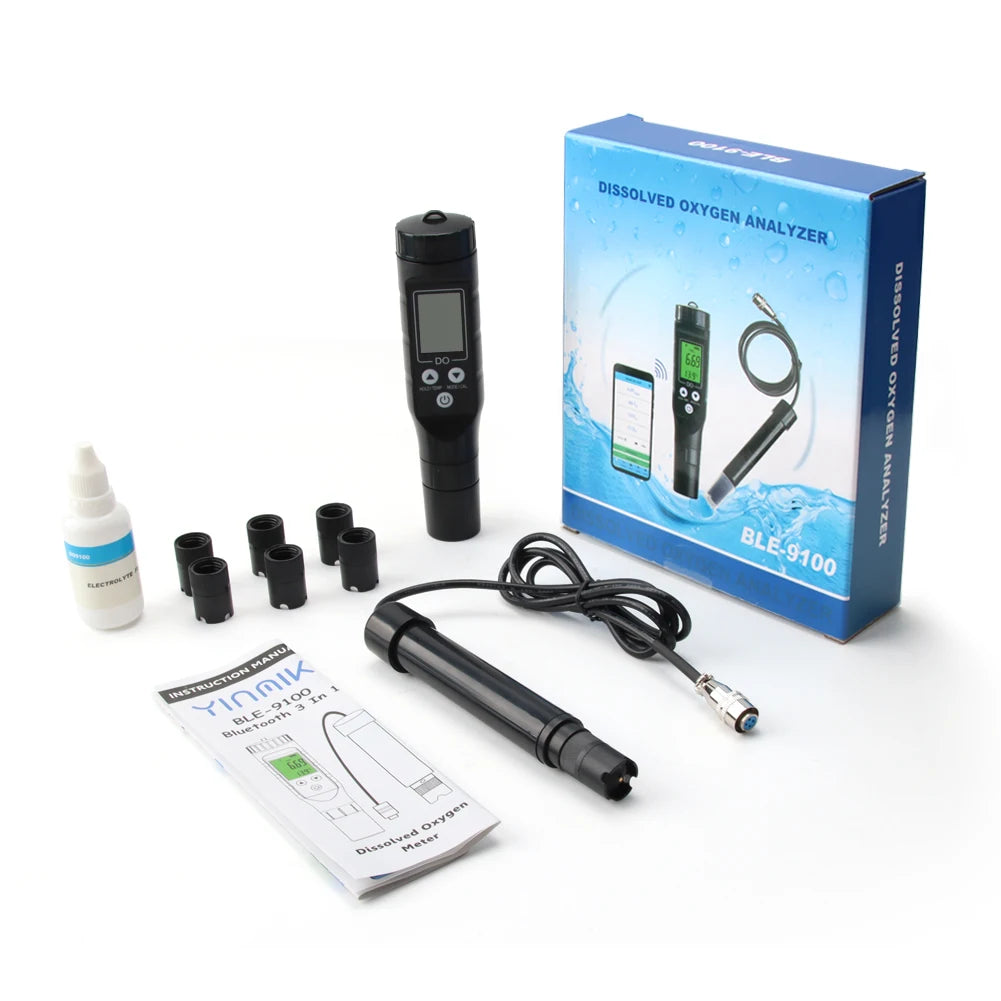 Yieryi Compteur d'oxygène dissous professionnel BLE-9100 analyseur d'oxygène dissous intelligent testeur de concentration d'oxygène