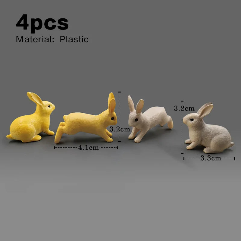 Figurine de pâques de noël, lapin blanc, carotte, bricolage, décor de chambre Kawaii, accessoires de décoration de jardin féerique miniatures modernes