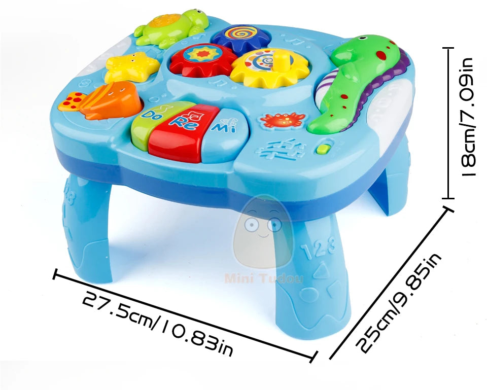 Table musicale jouets pour bébé Machine d'apprentissage jouet éducatif Table d'apprentissage musical jouet Instrument de musique pour enfant en bas âge 6 mois +