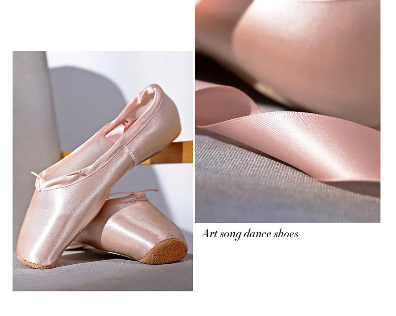Femmes chaussures de danse de Ballet enfant et adulte chaussures de Pointe de Ballet professionnel avec rubans chaussures femme Zapatos Mujer baskets filles
