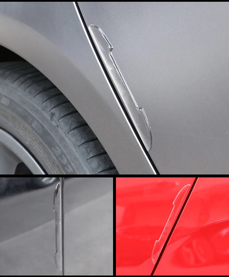 Transparent anti-collision protection bar stickers for car doors, rearview mirror covers, and side edge protection strips