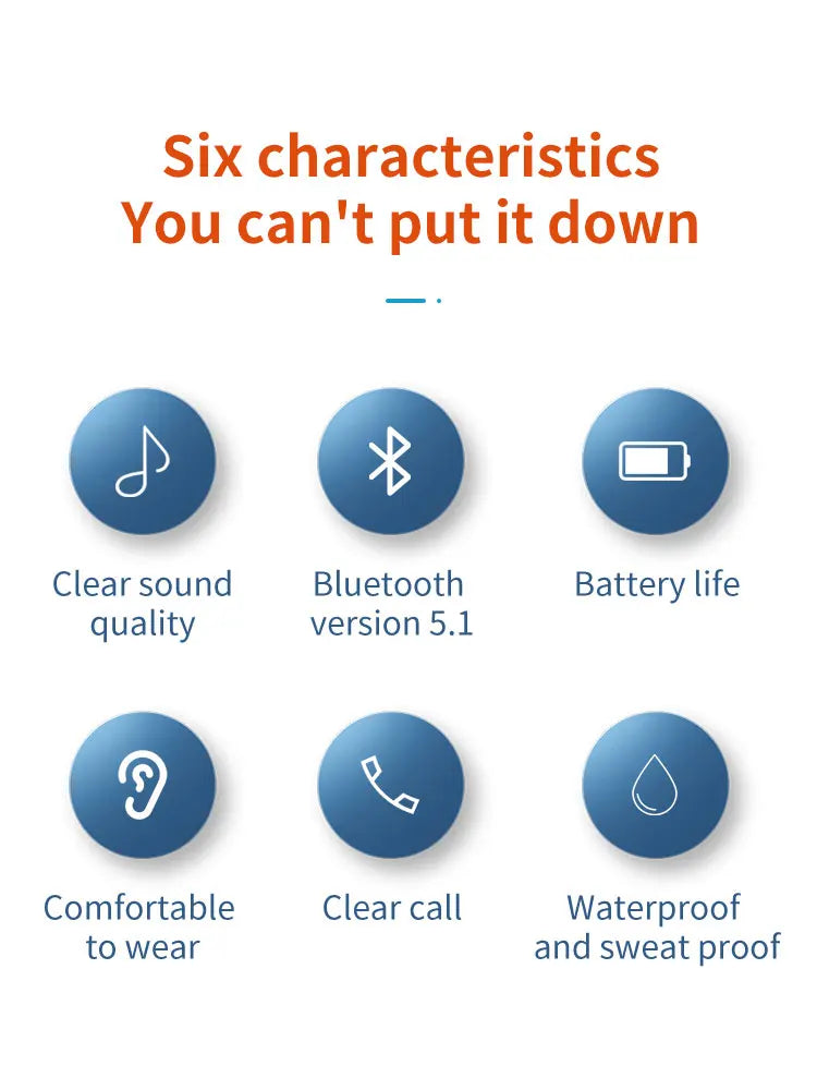 Écouteurs Bluetooth 5.3, stéréo, mains libres, suppression du bruit, casque d'affaires sans fil avec micro HD pour tous les téléphones intelligents
