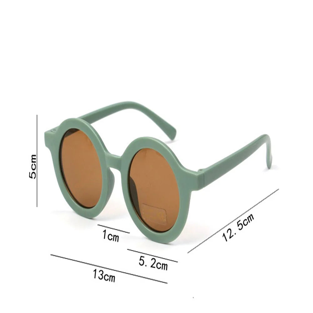 Lunettes de soleil pour enfants, rétro, couleur unie, résistantes aux ultraviolets, rondes, pratiques, vente en gros