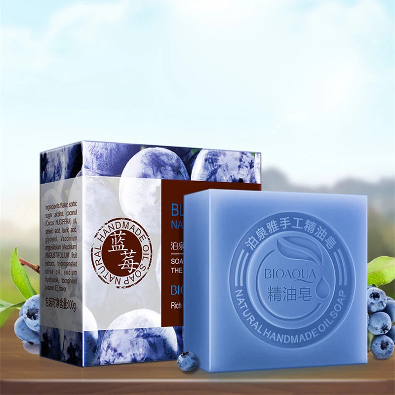 Savons aux huiles essentielles Bioaqua au miel, rose, jasmin, aloé, matcha, myrtille, lavande, charbon de bambou, savons en bambou noir