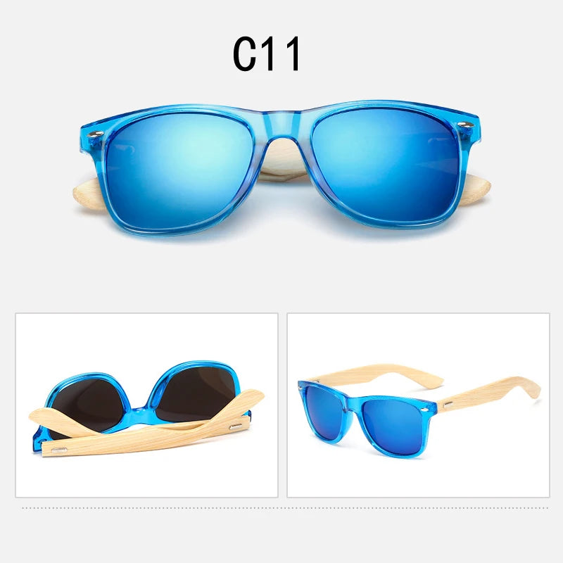 Lunettes De soleil en bois hommes femmes carré bambou femmes pour femmes hommes miroir lunettes De soleil surdimensionné rétro De Sol Masculino à la main