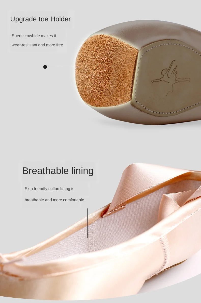 Femmes chaussures de danse de Ballet enfant et adulte chaussures de Pointe de Ballet professionnel avec rubans chaussures femme Zapatos Mujer baskets filles