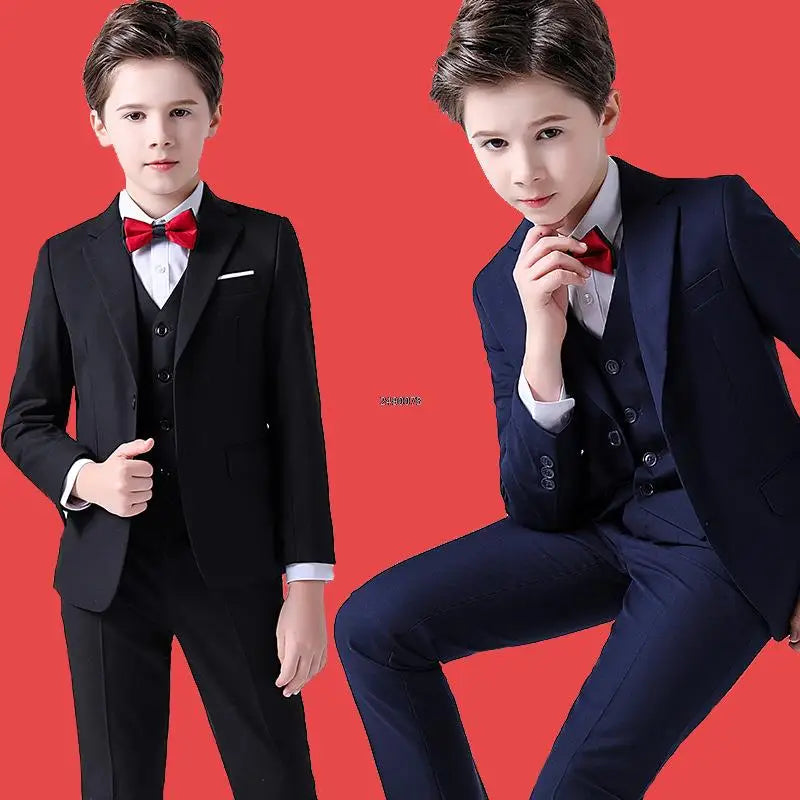 Costume de mariage formel pour garçons, Blazer de smoking pour fête de bal pour enfants, Costume de spectacle Pinao pour la journée des enfants, uniforme scolaire 2-14T