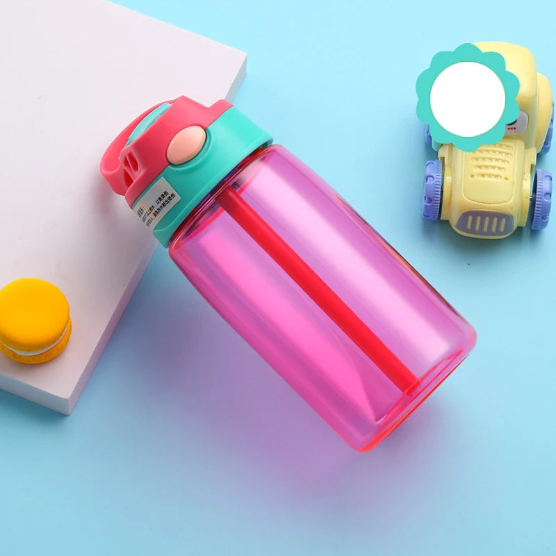 Bouteille d'eau portable avec paille pour enfants, tasse de fitness pour filles, voyage, HI Gym Sports, été, eau froide, jus, 480ml