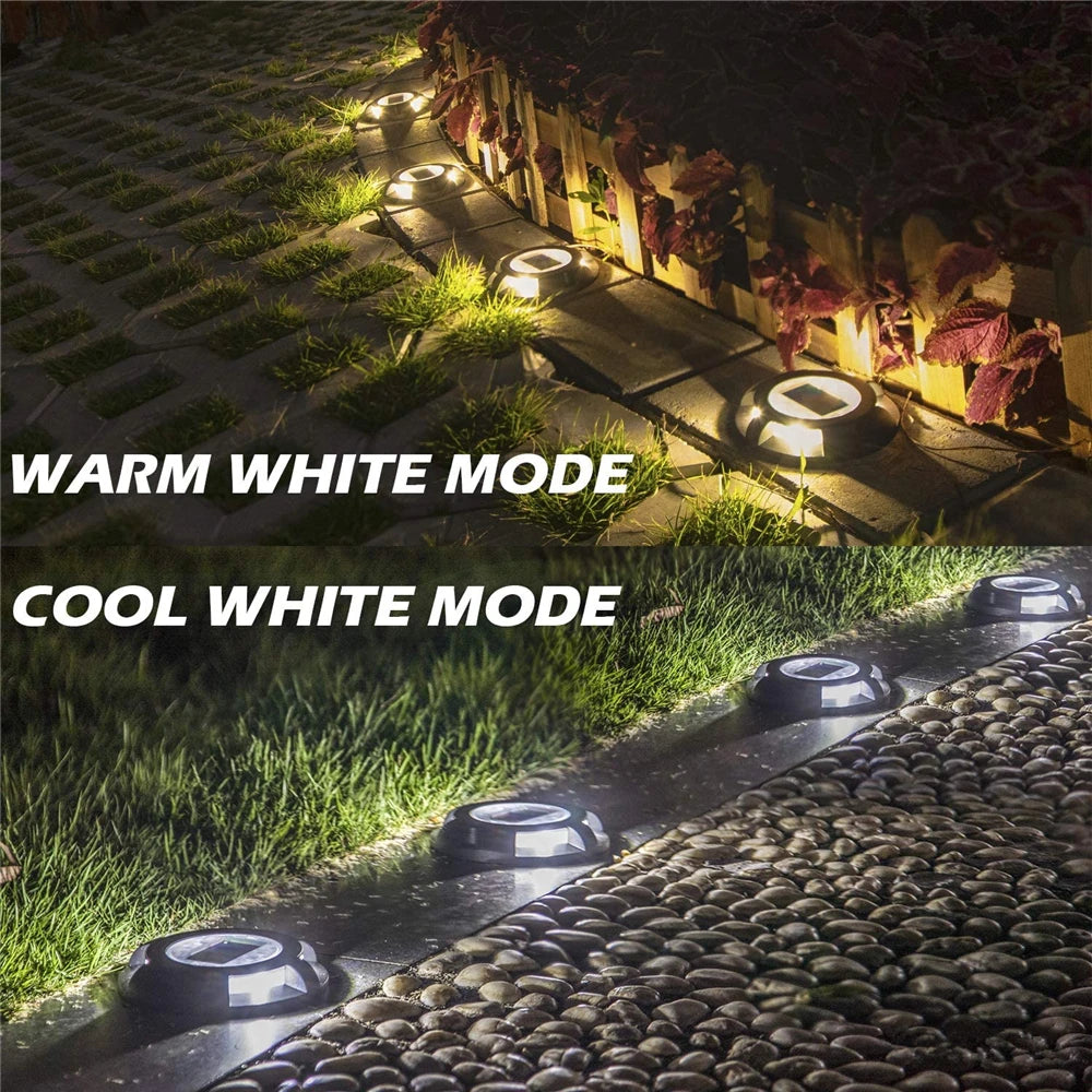 Outdoor LED solar light, waterproof, decorative outdoor lighting, ideal for a garden, stairs, patio, driveway, courtyard, dock or road, solar stud