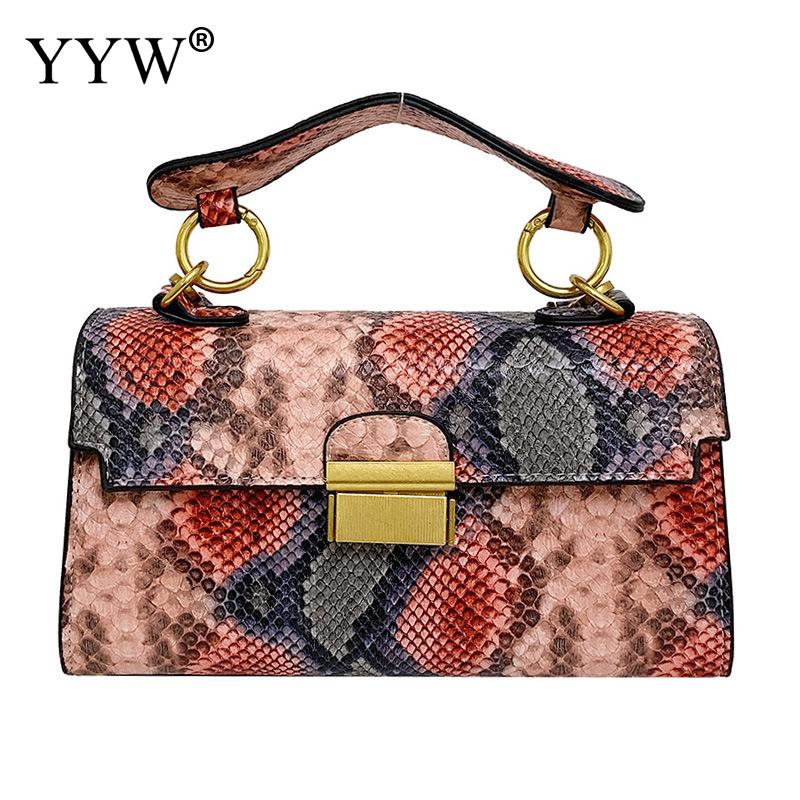 Women's PU leather shoulder bag, snakeskin pattern, square messenger bag, women's tote bag, insider bags, luxury brand, 2023 