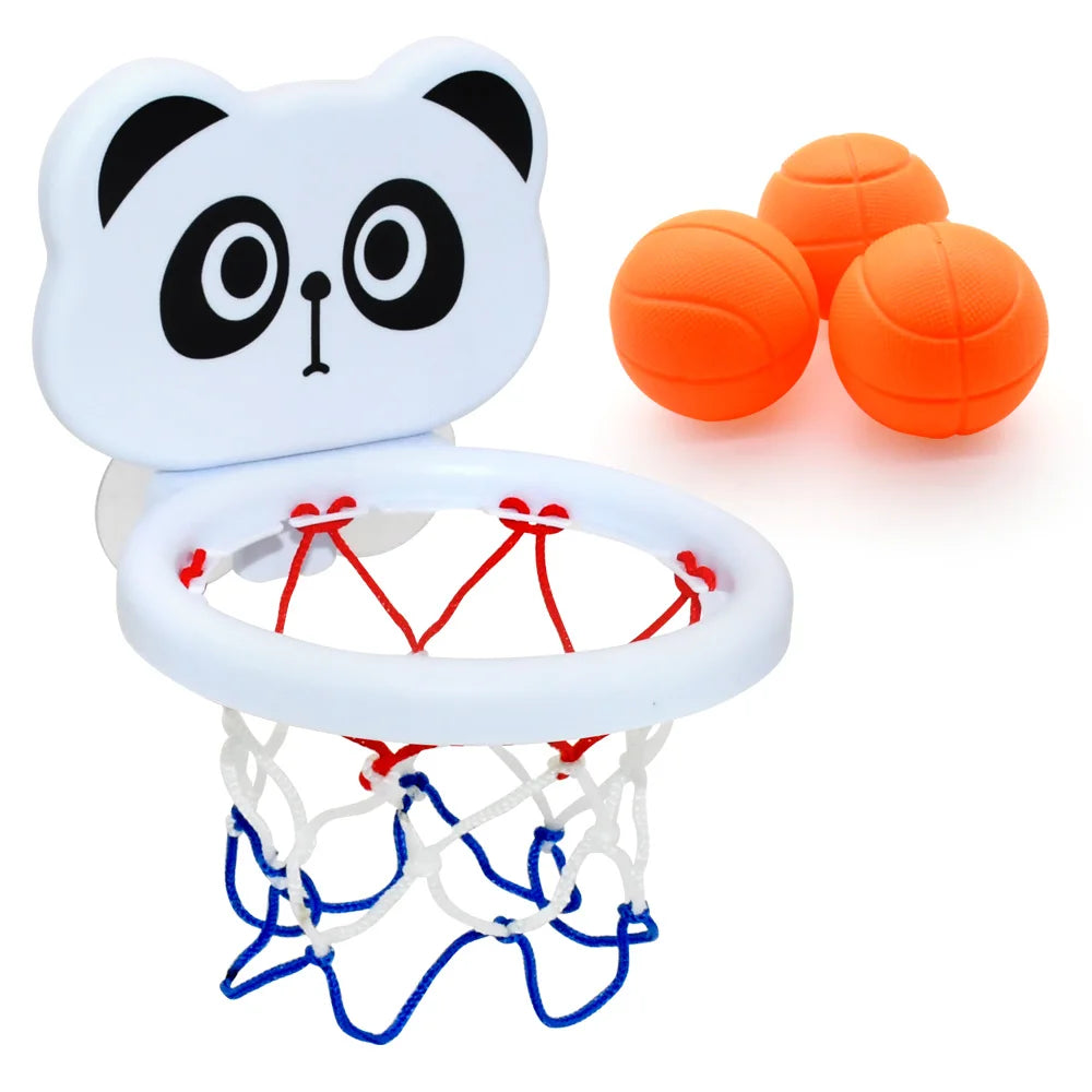 Cadre de basket-ball d'intérieur sur le thème des animaux pour tout-petits, ensemble de jouets de bain pour enfants avec 3 balles en plastique, jeu amusant interactif pour bébés Parents et enfants