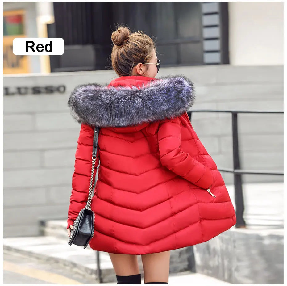 2025 nouveauté mode mince femmes veste d'hiver coton rembourré chaud épaissir dames manteau longs manteaux Parka femmes vestes