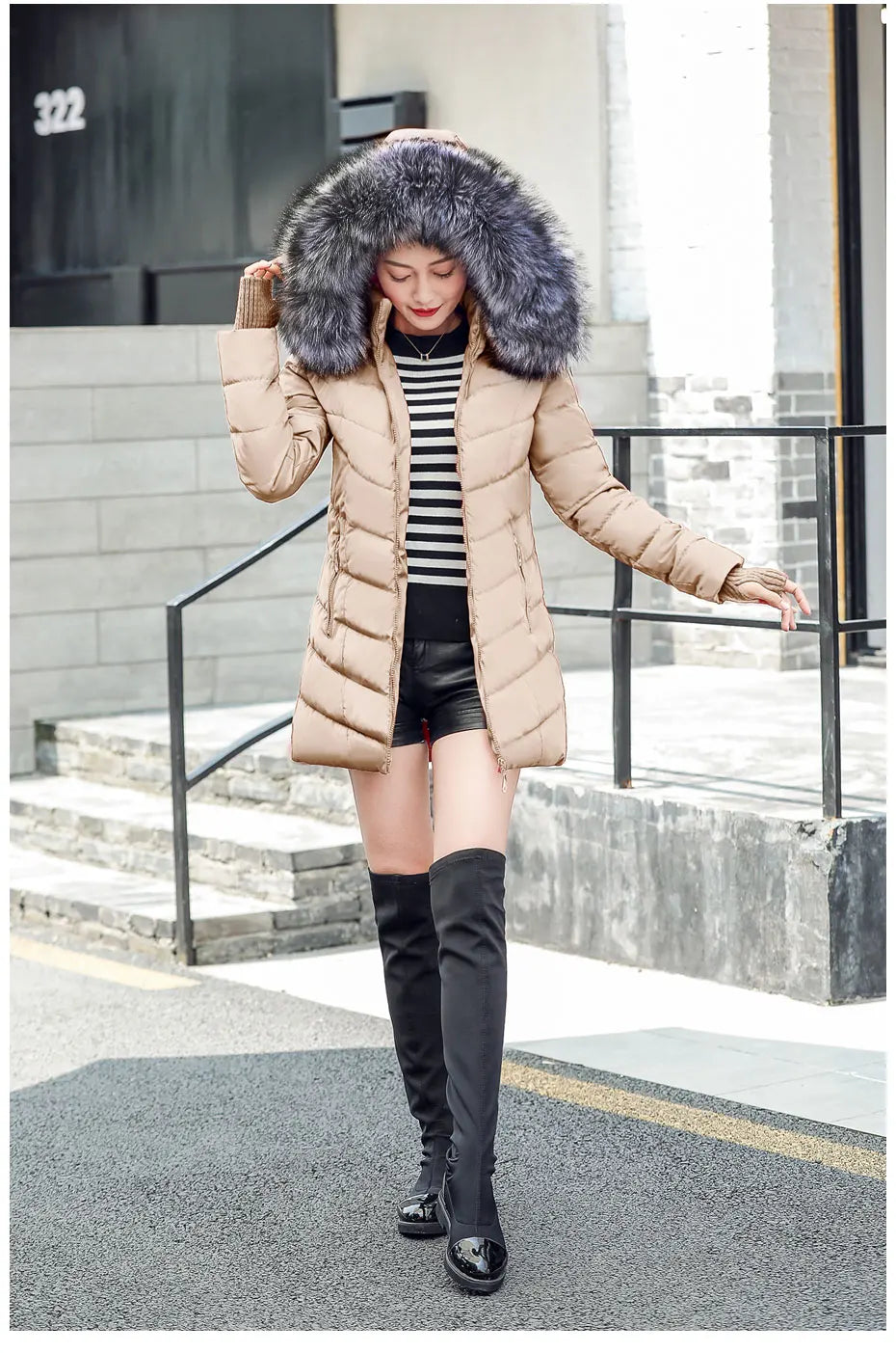 2025 nouveauté mode mince femmes veste d'hiver coton rembourré chaud épaissir dames manteau longs manteaux Parka femmes vestes