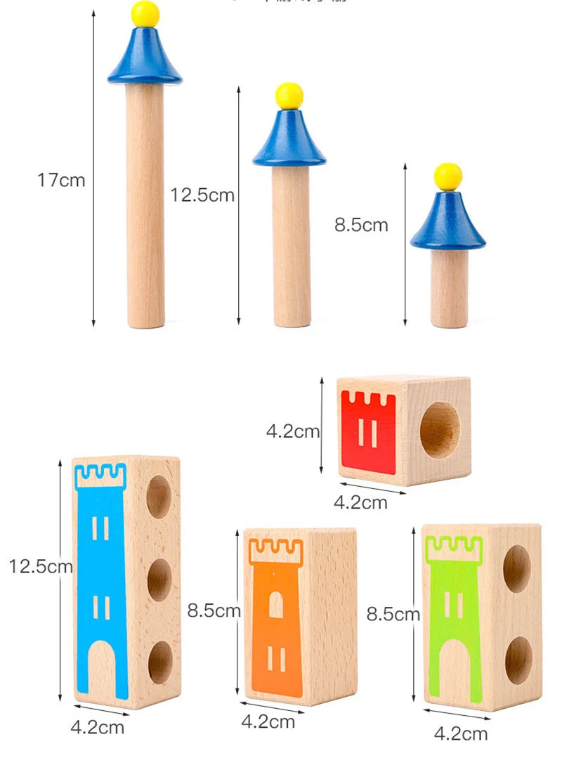 Puzzle en bois Montessori pour enfants, château de rêve changeant de bois, bloc de construction, jeu d'entraînement IQ, cadeau de pensée logique, jouets pour enfants