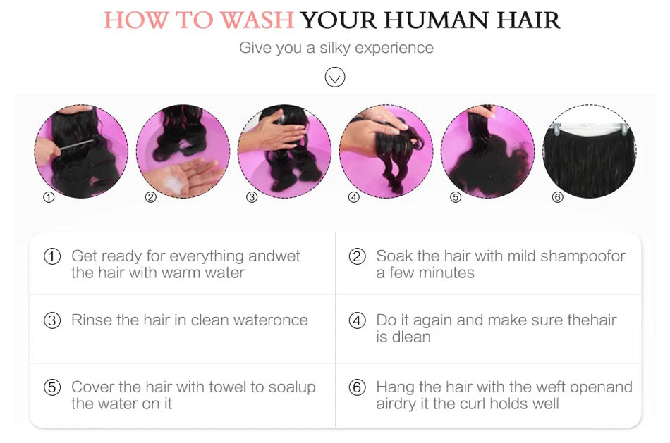 Crochet curly human hair extensions, knotless, pre-parted, feathery, human hair, water wave, invisible knot with string