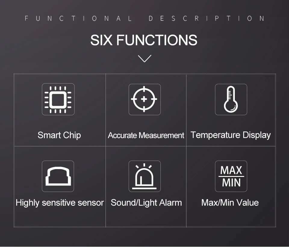 Capteur Intelligent Numérique d'Oxygène, Détecteur de Gaz, Alarme Sonore et Lumineuse, Moniteur de Qualité de l'Air avec Écran LCD de Température