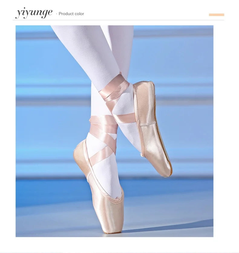 Femmes chaussures de danse de Ballet enfant et adulte chaussures de Pointe de Ballet professionnel avec rubans chaussures femme Zapatos Mujer baskets filles