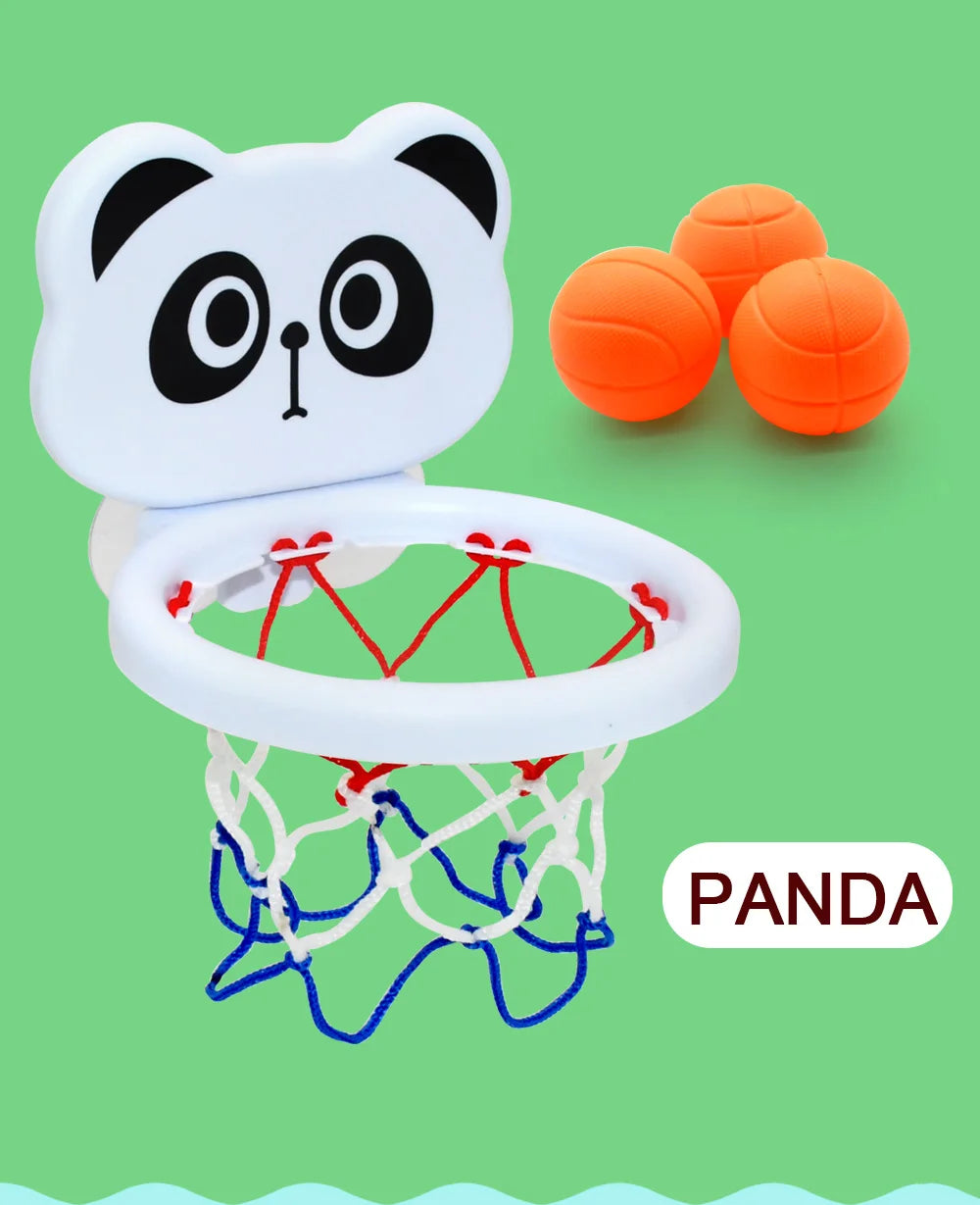 Cadre de basket-ball d'intérieur sur le thème des animaux pour tout-petits, ensemble de jouets de bain pour enfants avec 3 balles en plastique, jeu amusant interactif pour bébés Parents et enfants