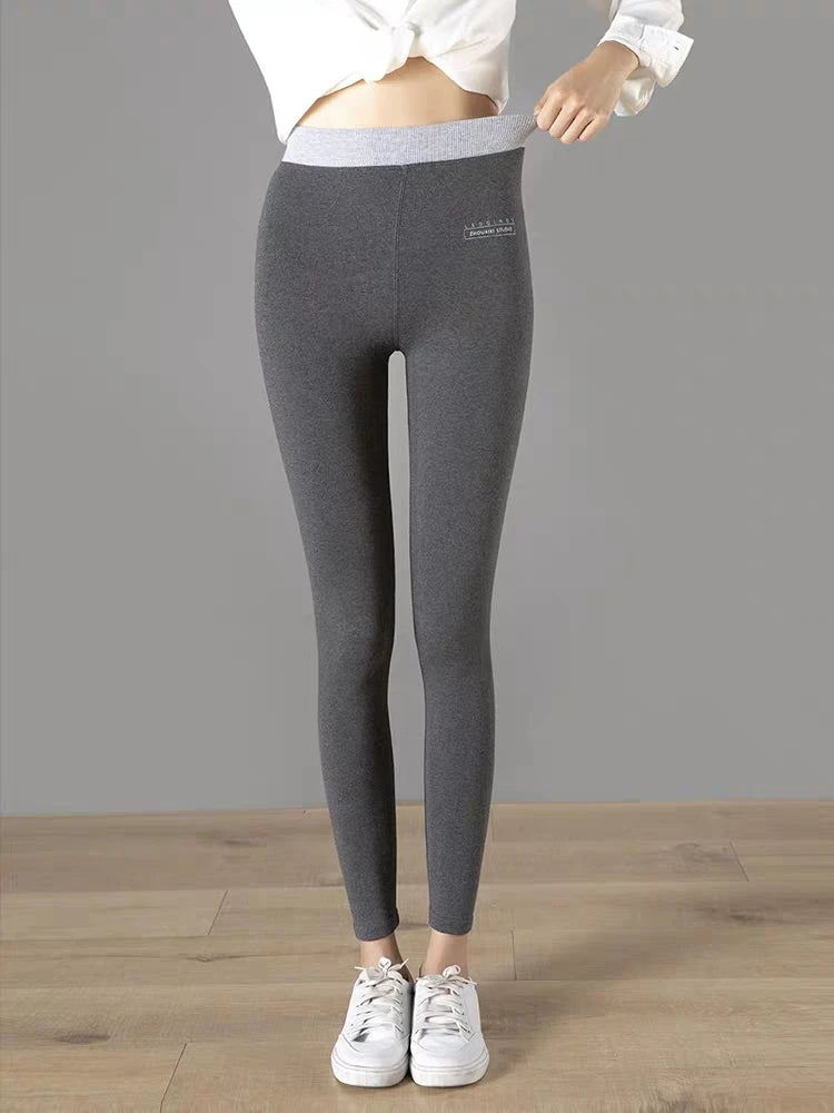 Women's Ribbed Leggings 2025 High Waist Autumn Winter Warm Cotton Leggings Casual Fashion Mesh 2XL Black Pants Sexy Leggings