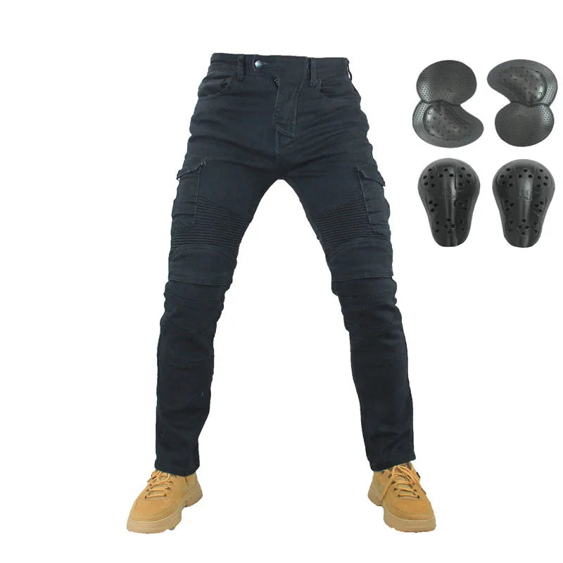 Jean moto pantalons Motocicleta Hombre jean à plumes Version Standard pantalon de conduite en voiture pantalon été équitation