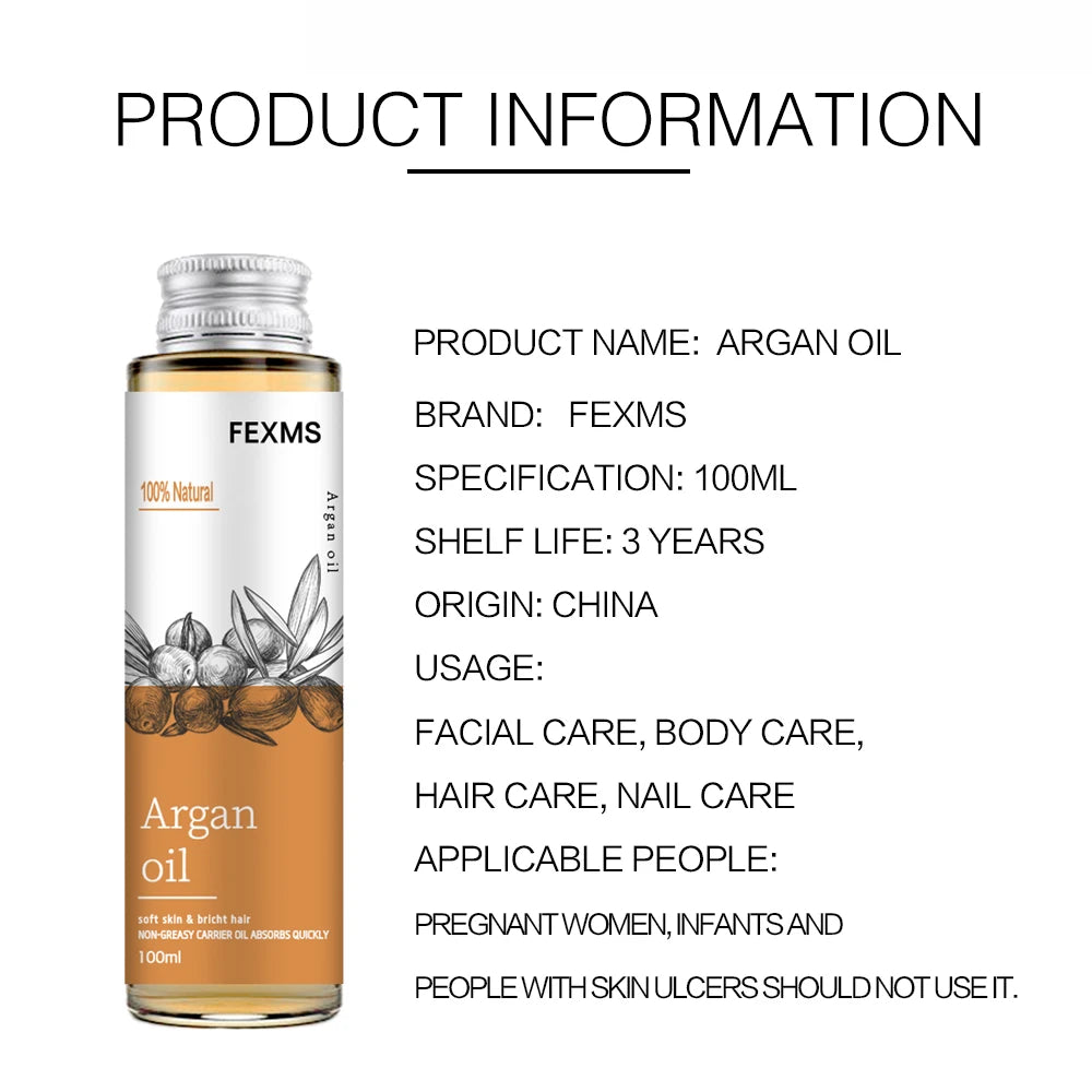 Huile d'argan biologique à 100% pure et froide PMurcia Vierge, qualité supérieure pour peaux sèches et endommagées, cheveux, visage, corps, cuir chevelu, N64.