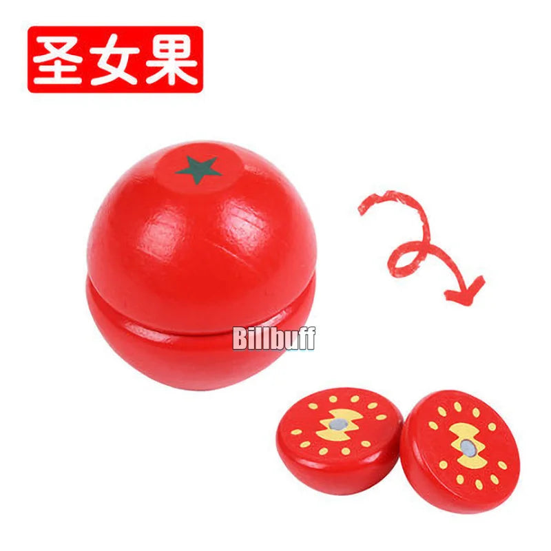 Jouet de Simulation 3D en bois Montessori, coupe magnétique de fruits, banane, citrons, modèle de cuisine, jouets éducatifs précoces, cadeau pour enfants