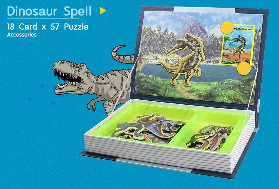 Livre de Puzzle magnétique pour enfants, jouets intelligents 3D, jeux d'entraînement cérébral, jouets éducatifs Montessori, cadeaux pour enfants, jouets de noël