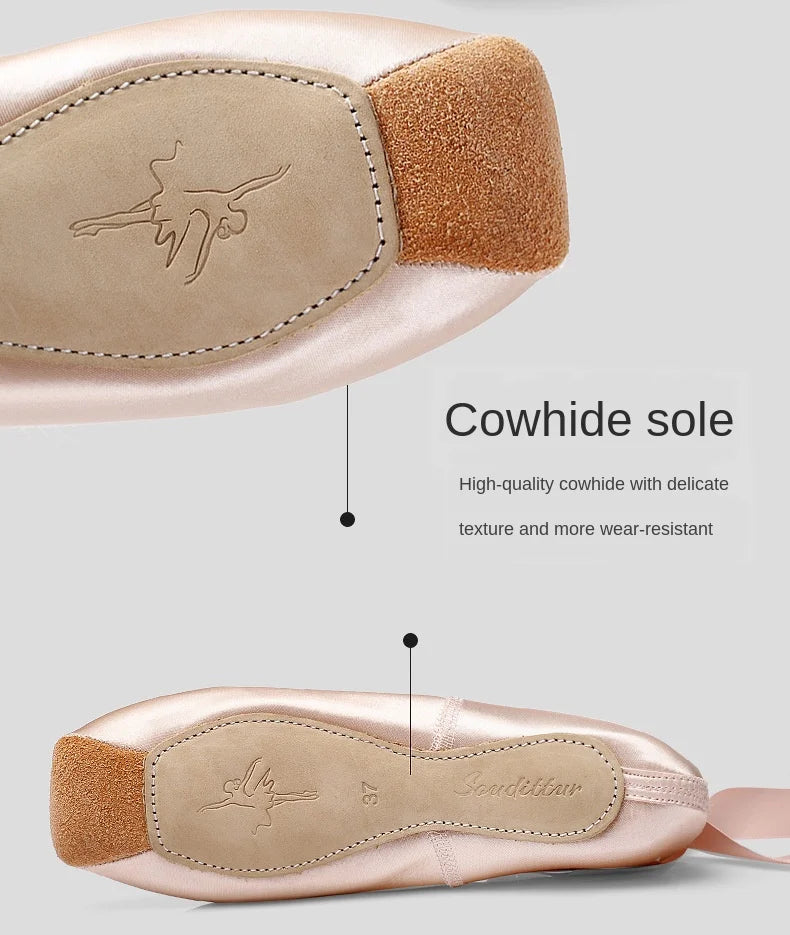 Femmes chaussures de danse de Ballet enfant et adulte chaussures de Pointe de Ballet professionnel avec rubans chaussures femme Zapatos Mujer baskets filles