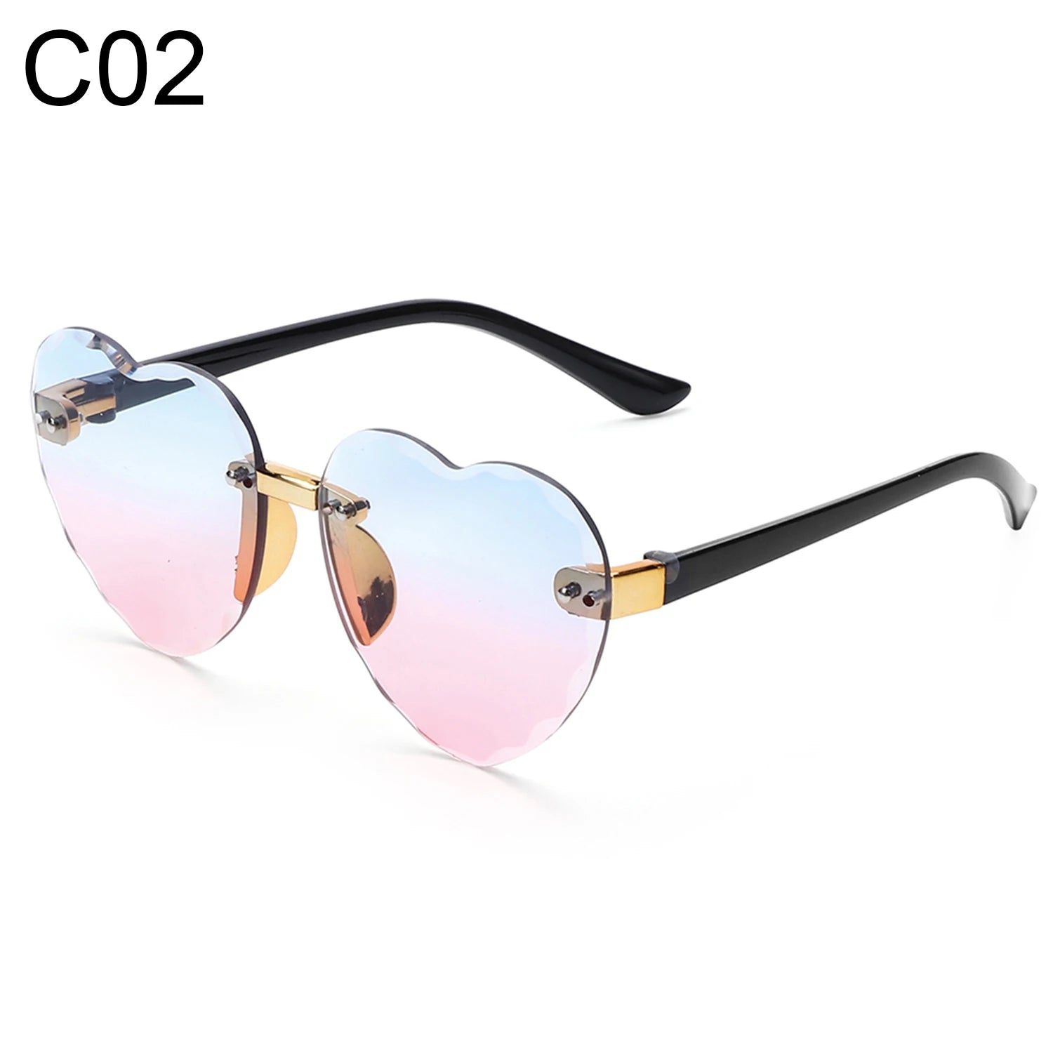 Lunettes de soleil en forme de cœur pour enfants, lentilles océArabes, lunettes de soleil pour enfants, protection UV 400, lunettes de fête et de photographie