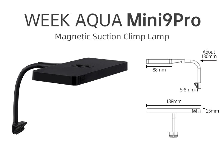 WEEK AQUA USB lumière d'aquarium plante grandir spectre complet LED écologie Microlandspape lumière Nano lumière d'aquarium