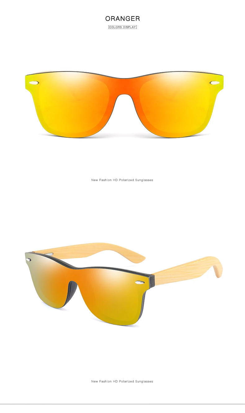 Lunettes De soleil en bois hommes femmes carré bambou femmes pour femmes hommes miroir lunettes De soleil surdimensionné rétro De Sol Masculino à la main