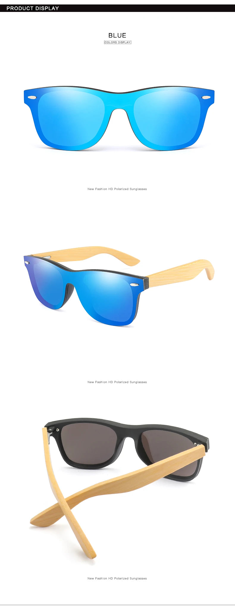 Lunettes De soleil en bois hommes femmes carré bambou femmes pour femmes hommes miroir lunettes De soleil surdimensionné rétro De Sol Masculino à la main
