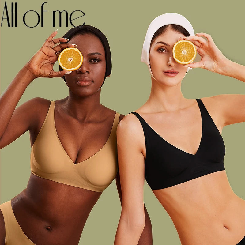 Femmes Latex soutien-gorge sous-vêtements sans couture Sexy brassières femme sans fil soutiens-gorge doux femme intimes Lingerie grande taille Bralette S-XL