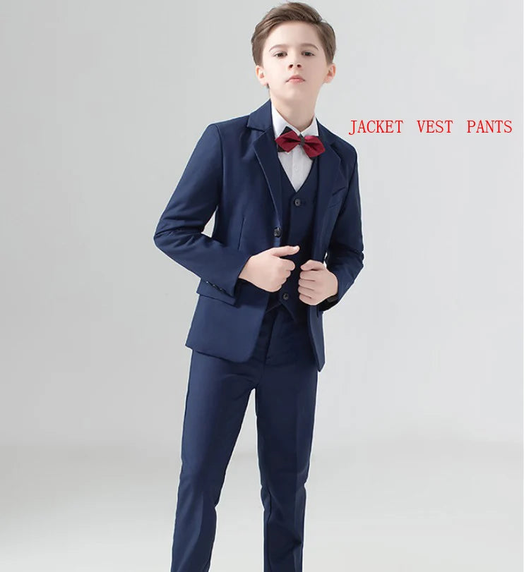 Costume de mariage formel pour garçons, Blazer de smoking pour fête de bal pour enfants, Costume de spectacle Pinao pour la journée des enfants, uniforme scolaire 2-14T