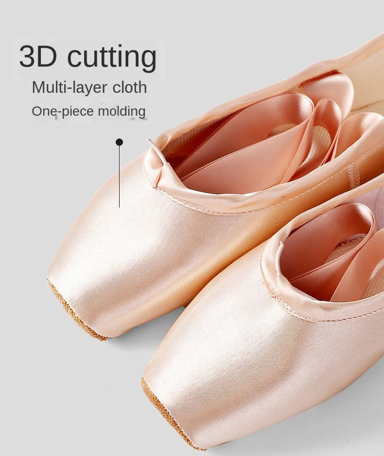 Femmes chaussures de danse de Ballet enfant et adulte chaussures de Pointe de Ballet professionnel avec rubans chaussures femme Zapatos Mujer baskets filles