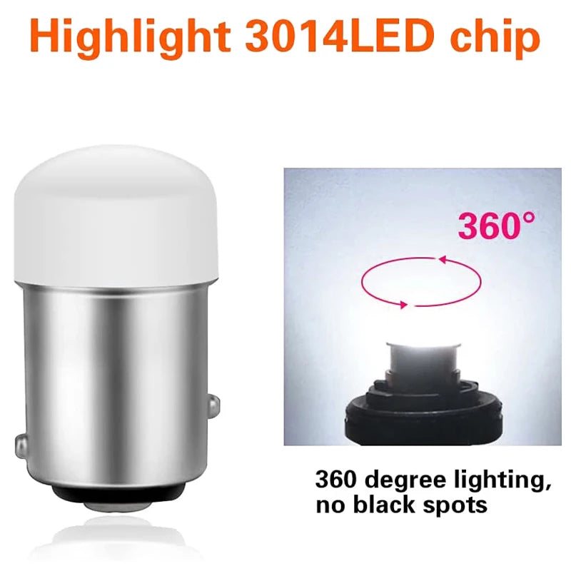 2/4/10 pieces P21/5W Ba15S 1156 LED bulb BAY15D 1157 turn signal 12V 7000K white Super bright car brake reverse parking lights
