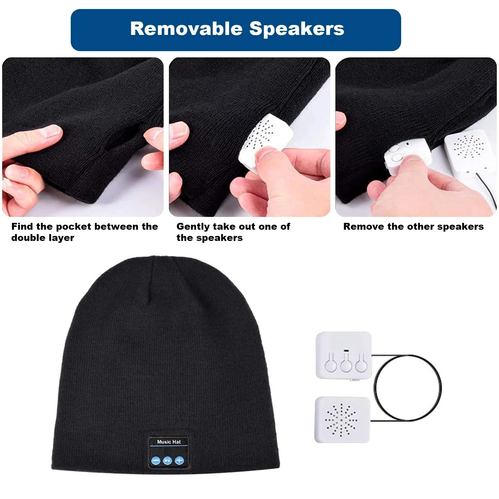 Casque intelligent sans fil Bluetooth, bonnet chaud, écouteur de musique, chapeau aste, haut-parleur de course, casque de téléphone de sauna, chasse, camping