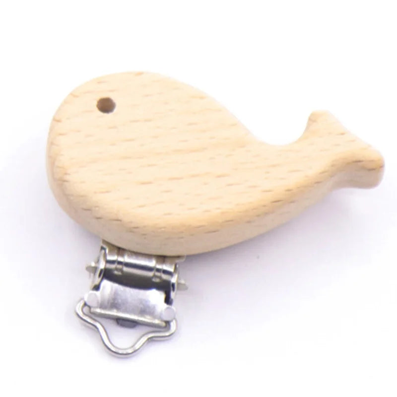 5 pièces/ensembles bébé sucette Clips sans BPA mignon modélisation hêtre attache-sucette bébé bricolage dessin animé Animal bois bûche mamelon chaîne support