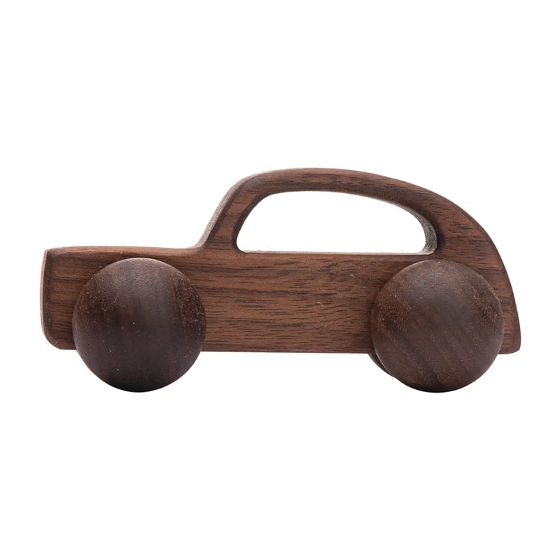 Décennie s de voiture en bois de hêtre pour bébé, jouets de dessin animé, Van dos Montessori, jouets de dentition pour enfants, cadeau d'anniversaire pour nouveau-né