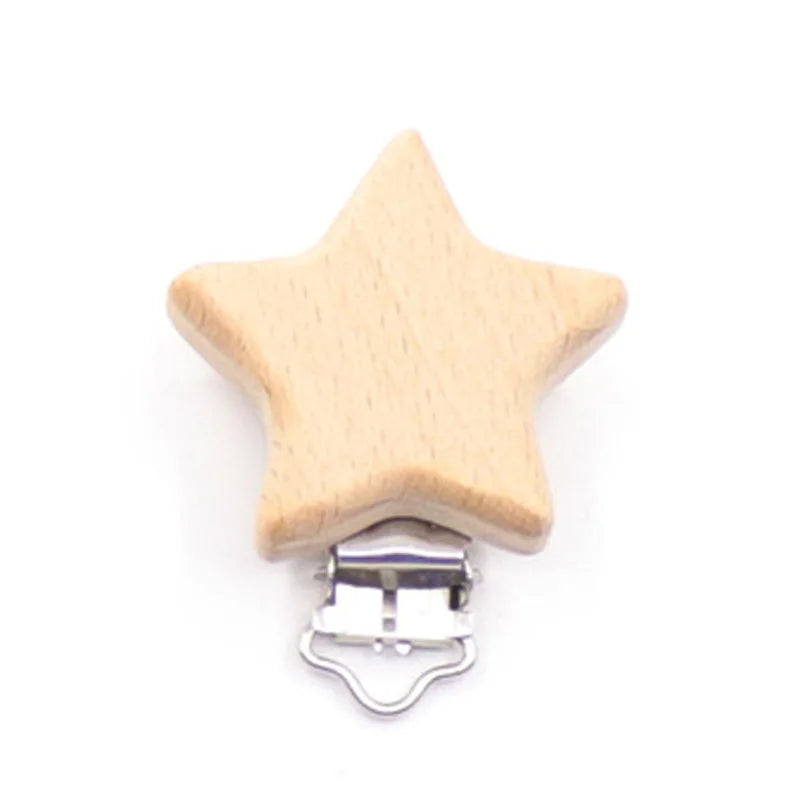 5 pièces/ensembles bébé sucette Clips sans BPA mignon modélisation hêtre attache-sucette bébé bricolage dessin animé Animal bois bûche mamelon chaîne support