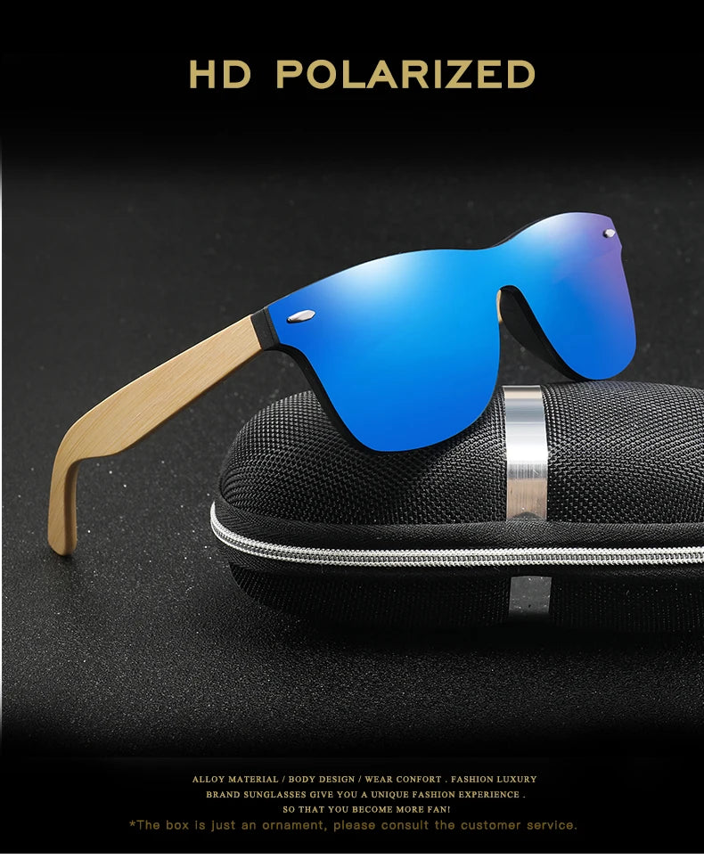 Lunettes De soleil en bois hommes femmes carré bambou femmes pour femmes hommes miroir lunettes De soleil surdimensionné rétro De Sol Masculino à la main