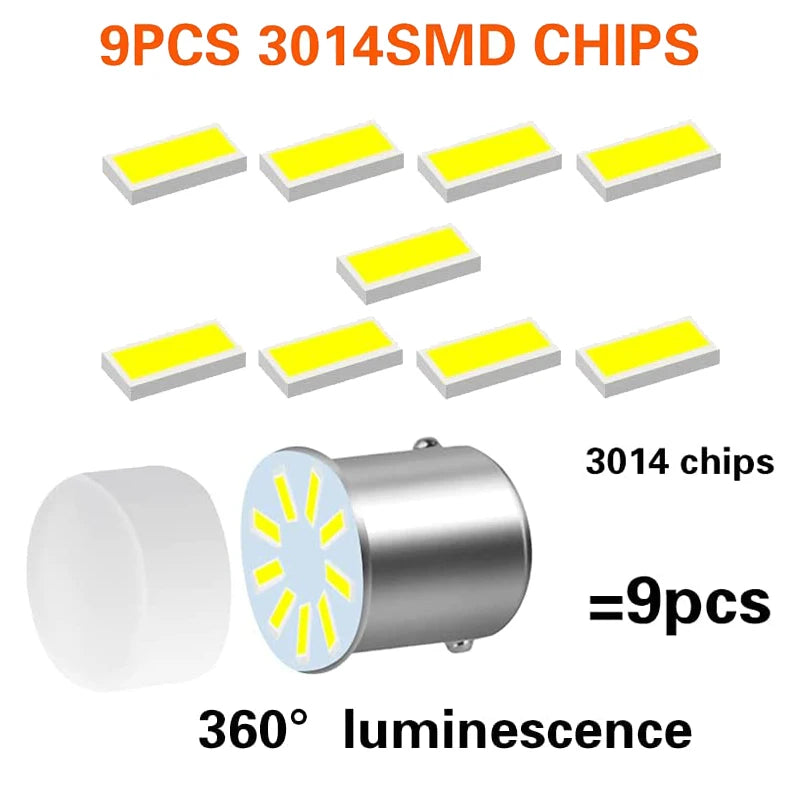 2/4/10 pieces P21/5W Ba15S 1156 LED bulb BAY15D 1157 turn signal 12V 7000K white Super bright car brake reverse parking lights
