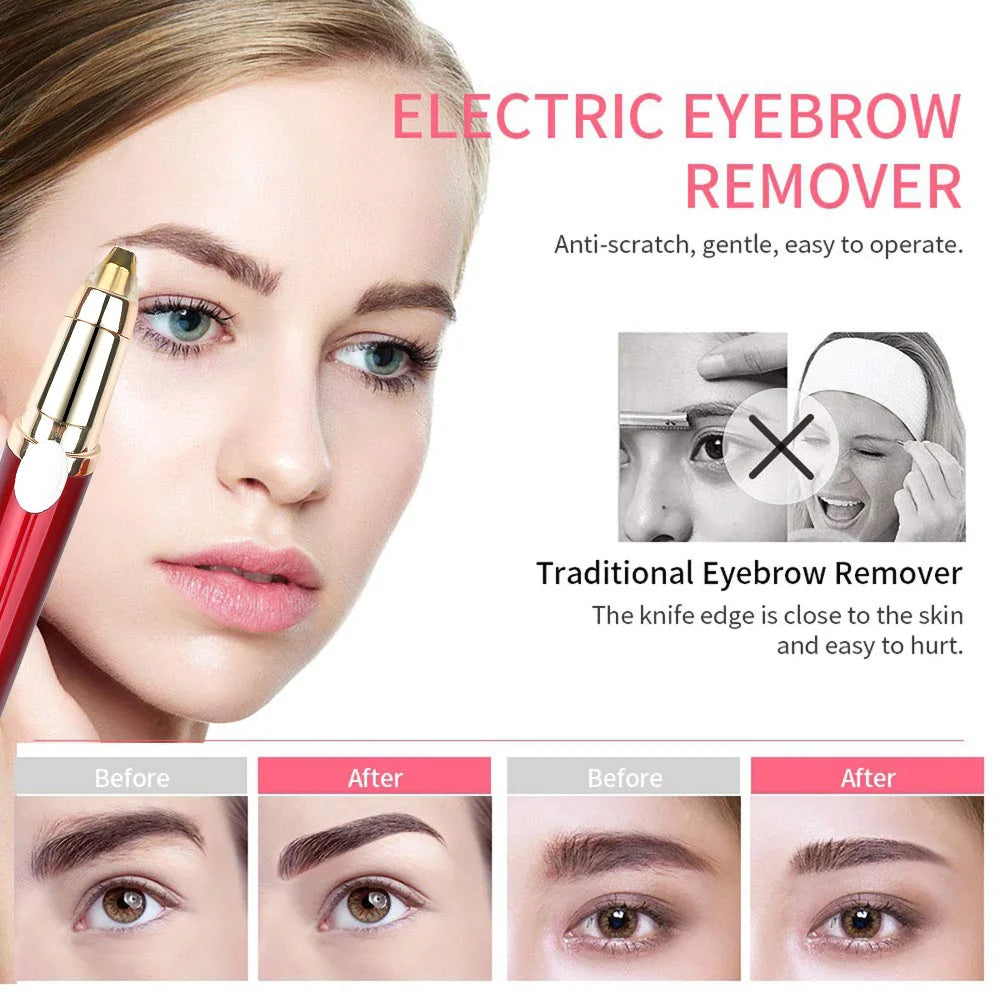 Rasoir de sourcils électrique Usb Rechargeable épilateur de sourcils femmes Mini rouge à lèvres Shaper rasoir indolore épilateur Facial