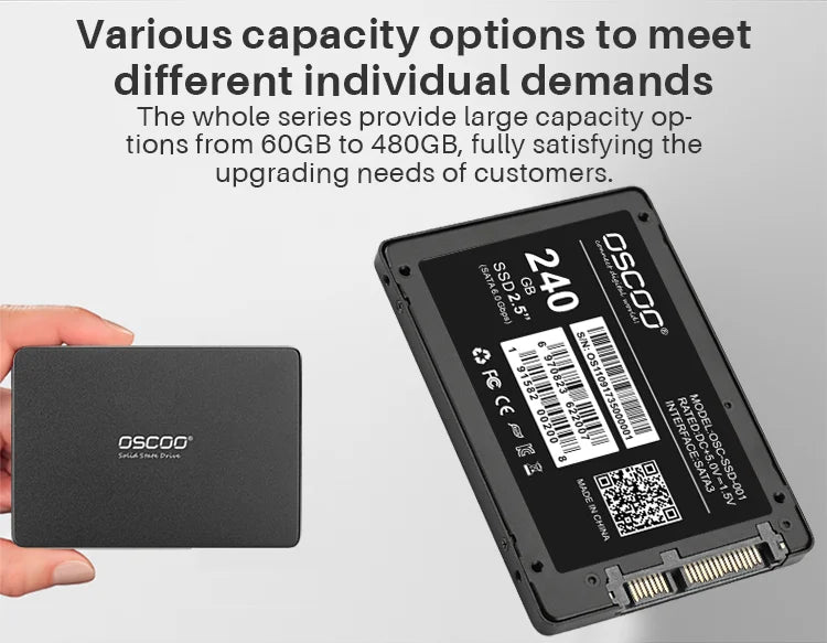 OSCOO 120GB SSD SATAIII 2.5 inch HDD 240GB SATA3 6GB/s Hard Drive for Laptop Internal SSD