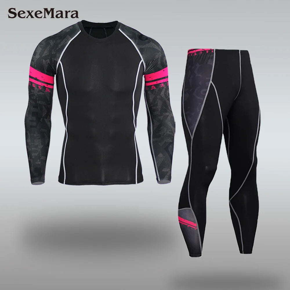 New Men's Thermal Underwear Sets, Compression Sports Suit, Sweat-Wicking, Quick-Drying Thermal Underwear, Men's Long Johns Sets