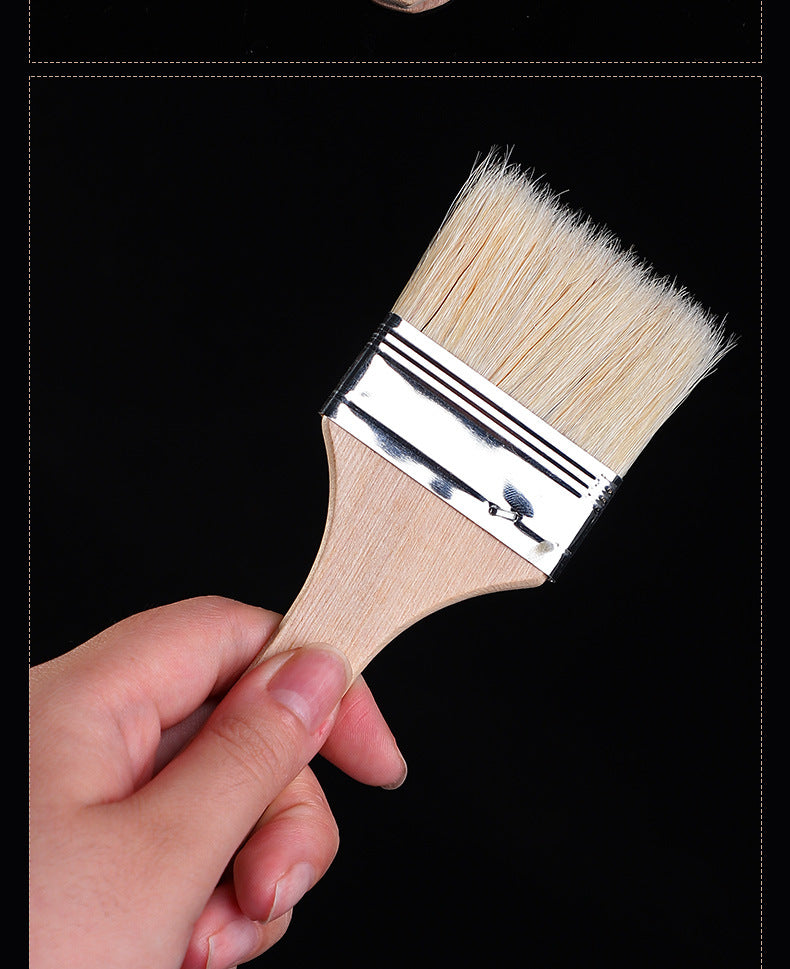 12 pièces/ensemble, pinceau de peinture à l'huile pour aquarelle, brosse d'art en poils de porc, brosse de nettoyage en bois facile à nettoyer, brosse à récurer pour barbecue