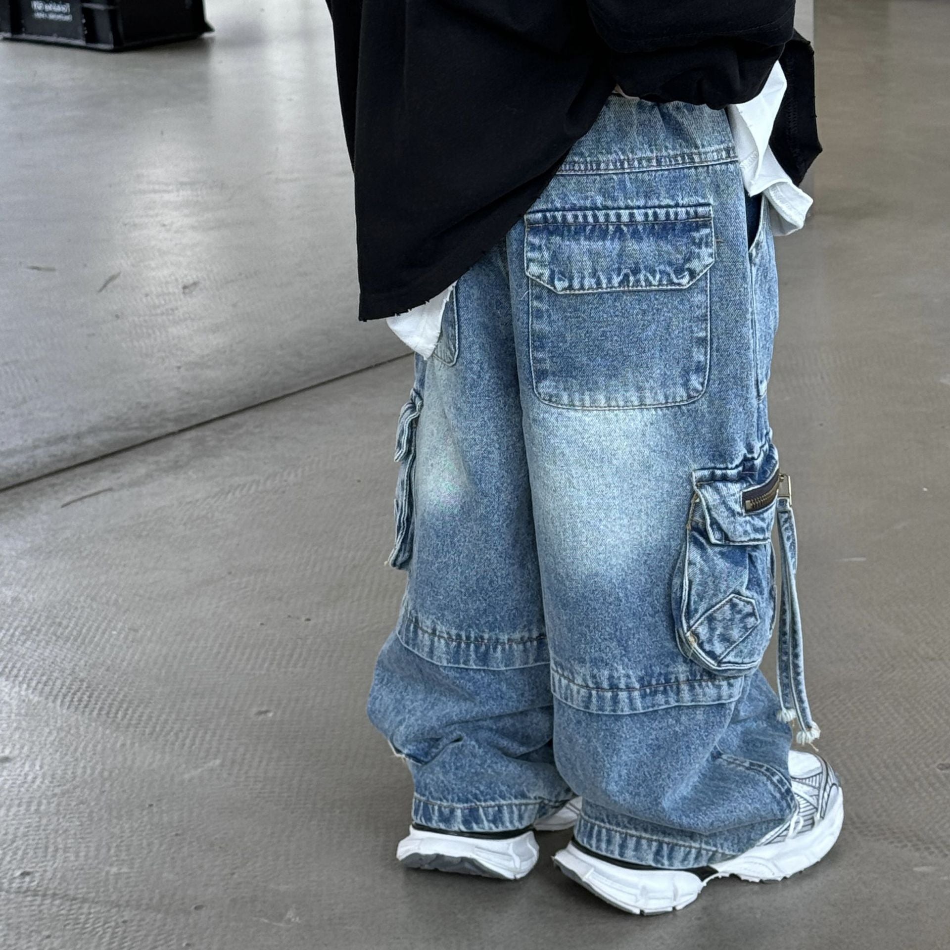 Bébé enfants Denim pantalon printemps automne nouveau à la mode Cargo jean garçon Style coréen décontracté beau pleine longueur poche pantalon