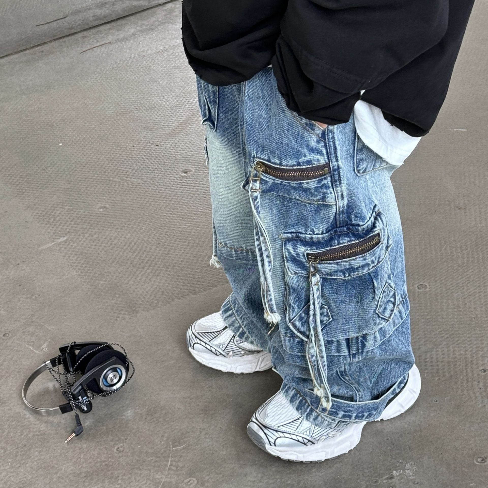 Bébé enfants Denim pantalon printemps automne nouveau à la mode Cargo jean garçon Style coréen décontracté beau pleine longueur poche pantalon